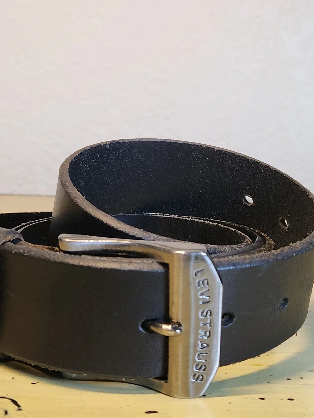 Levi's Men's Genuine Leather Belt Black Size 46 Levi Strauss Buckle